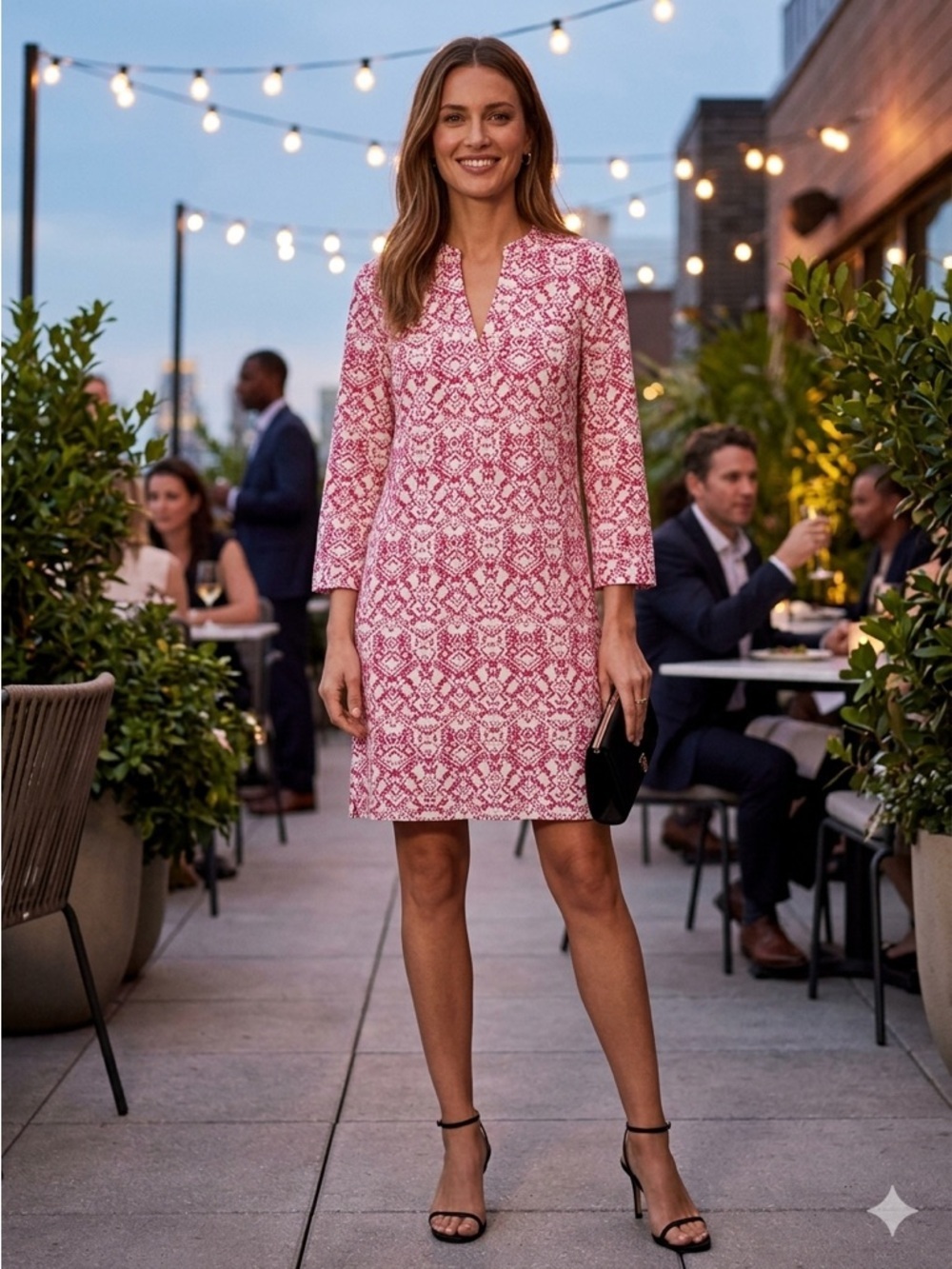 Ellie Kai Printed Pullover Dress Packable Travel Wrinkle Resistant Women’s Sz 10